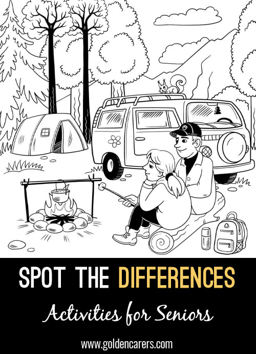 Camping: Another fun spot-the-differences activity for seniors!