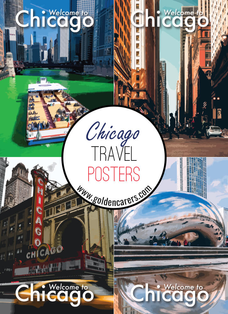 Posters of famous tourist destinations in Chicago!