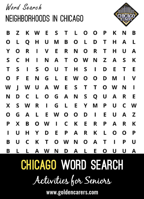 A Chicago-themed word search to enjoy!