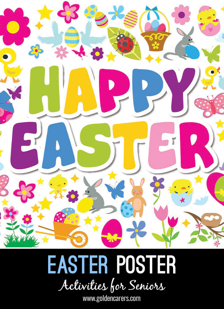 Gorgeous hand drawn Easter poster in high resolution for printing!