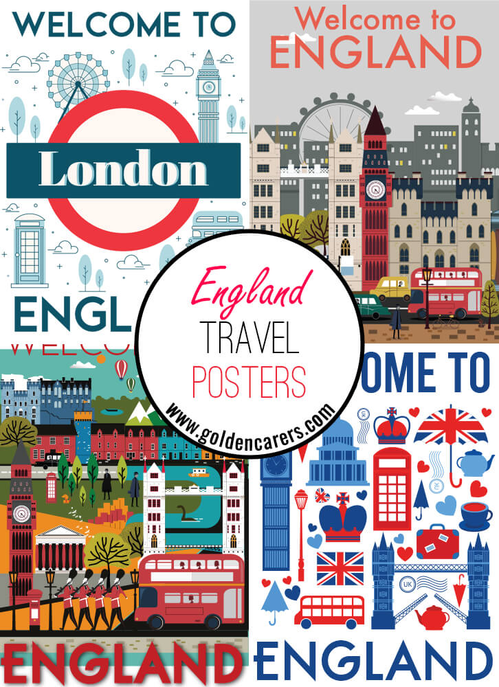 Posters of famous tourist destinations in England!