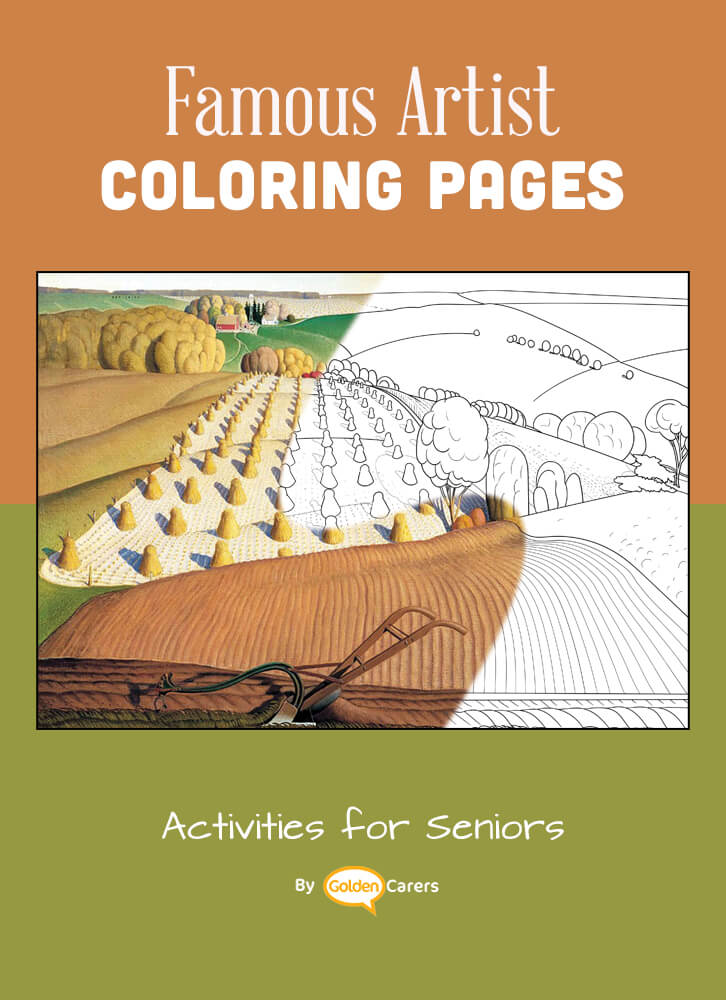 Grant Wood - Fall Plowing coloring template and short biography