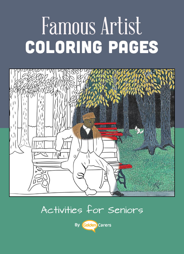 Horace Pippin - The Park Bench coloring template and short biography