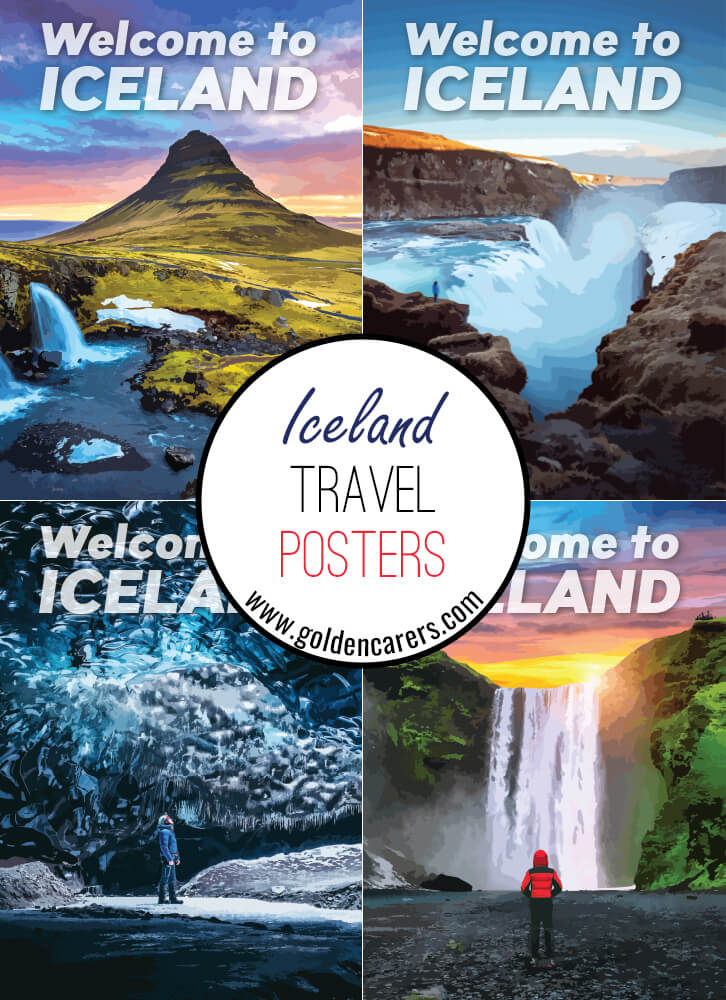 Posters of famous tourist destinations in Iceland!