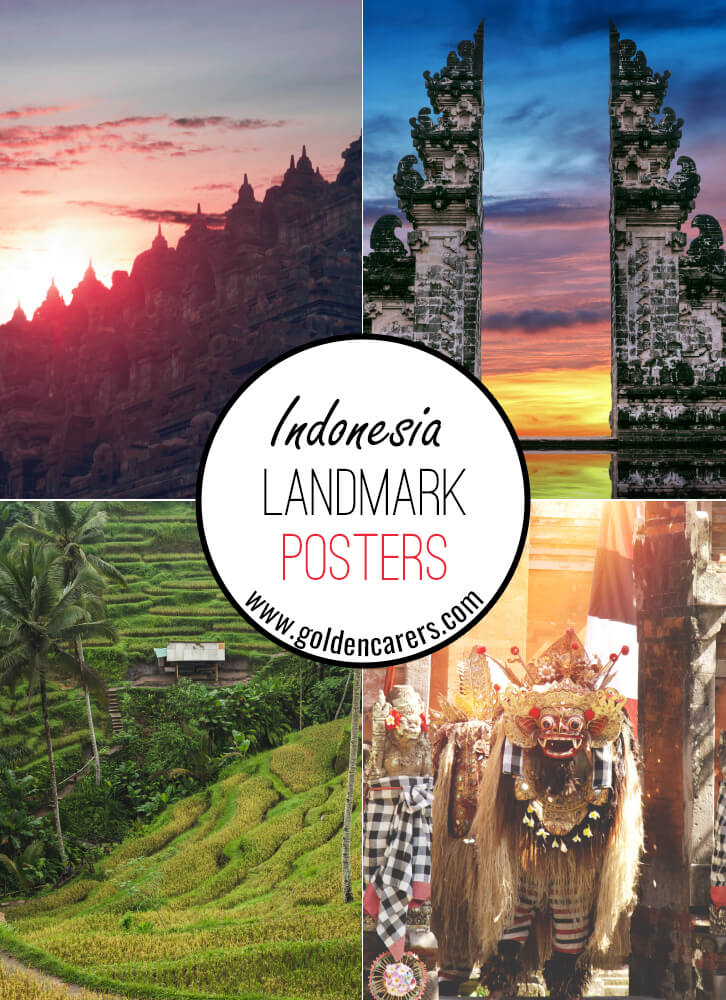 Posters of famous landmarks in Indonesia!
