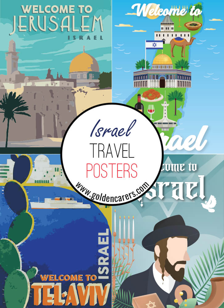 Posters of famous tourist destinations in Israel!
