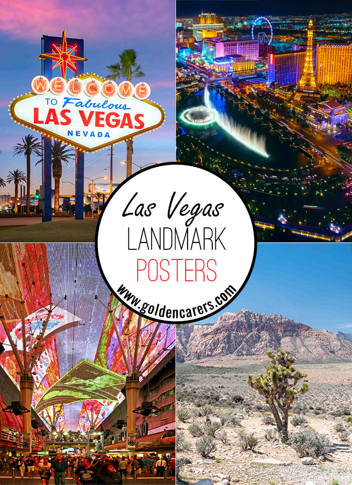 Posters of famous landmarks in Las Vegas!