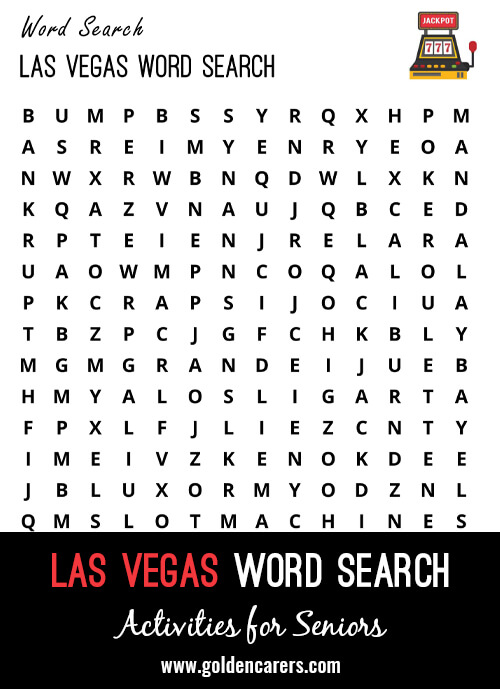 A Las Vegas-themed word search to enjoy!