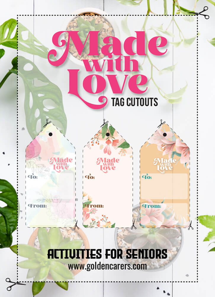 Made with Love Activity Tag Cutouts