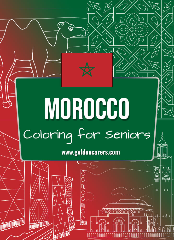 Here are some Morocco-themed coloring templates to enjoy!