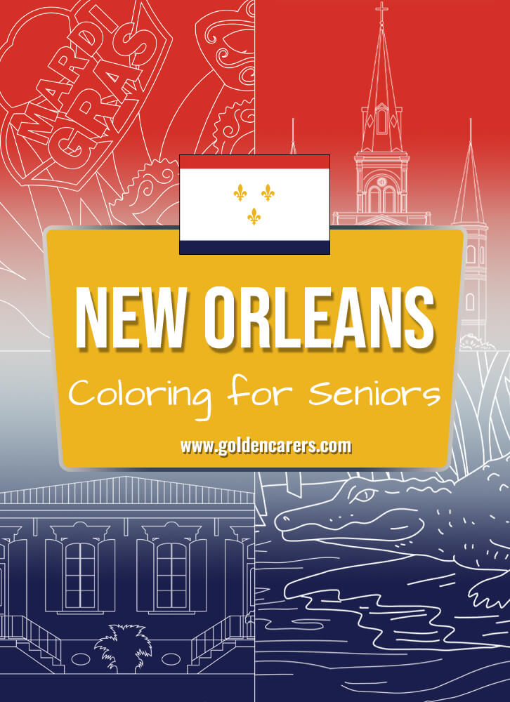 Here are some New Orleans-themed coloring templates to enjoy!