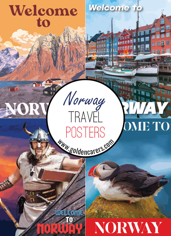 Posters of famous tourist destinations in Norway!