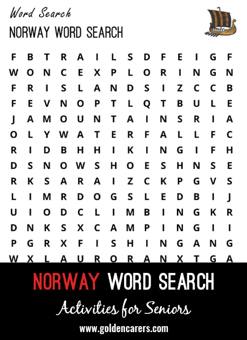 A Norway-themed word search to enjoy!