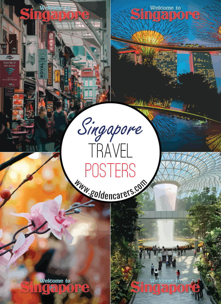 Posters of famous tourist destinations in Singapore!