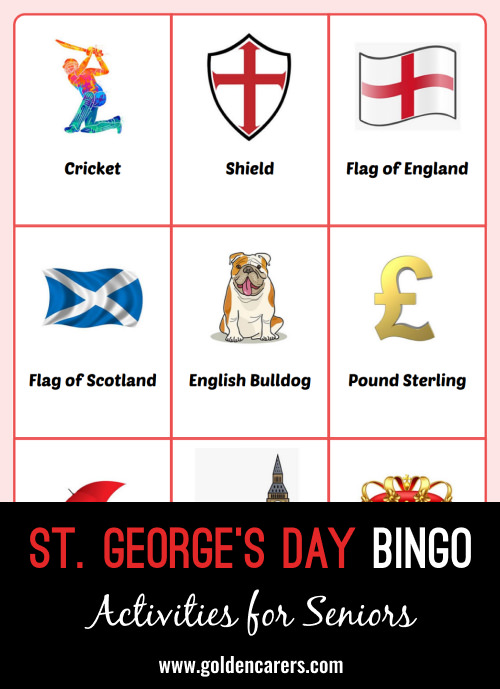 A bingo game for St. George's Day!