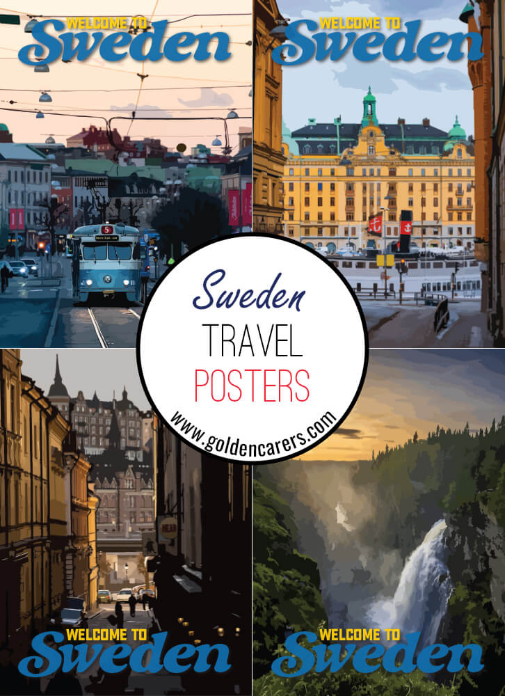 Posters of famous tourist destinations in Sweden!