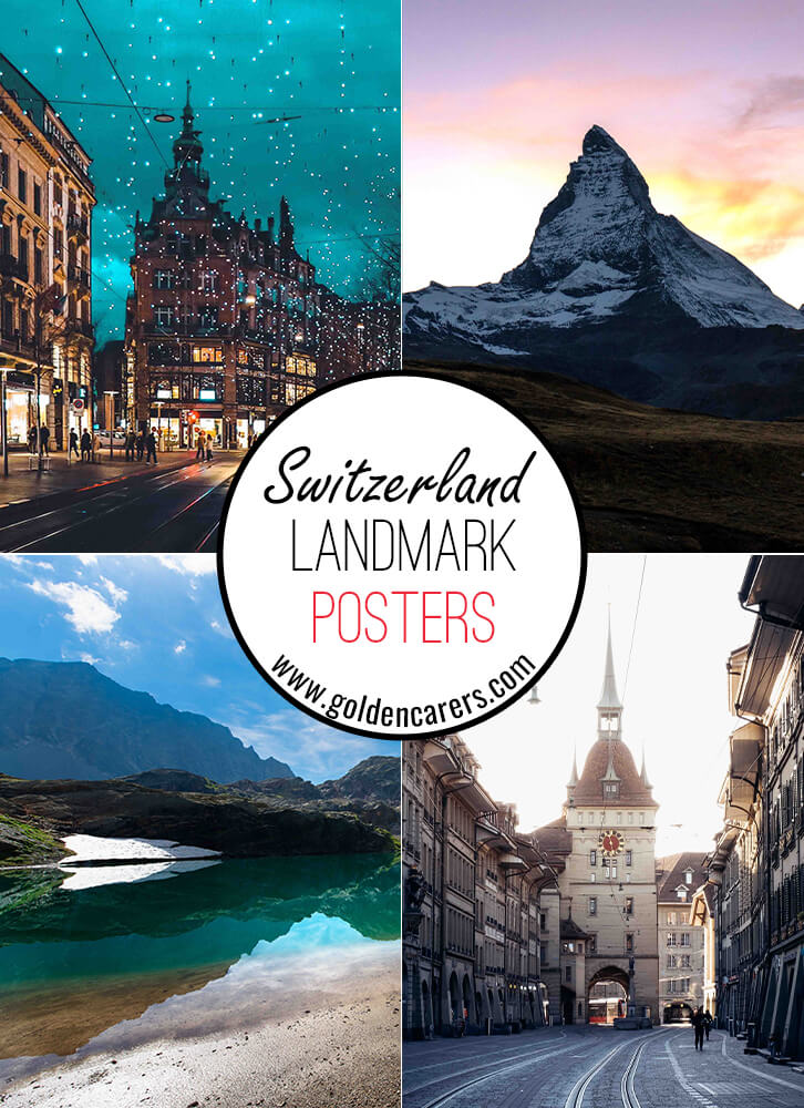 Posters of famous landmarks in Switzerland!