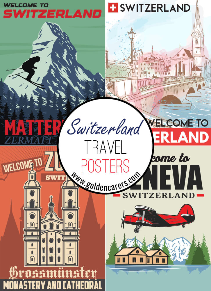 Posters of famous tourist destinations in Switzerland!