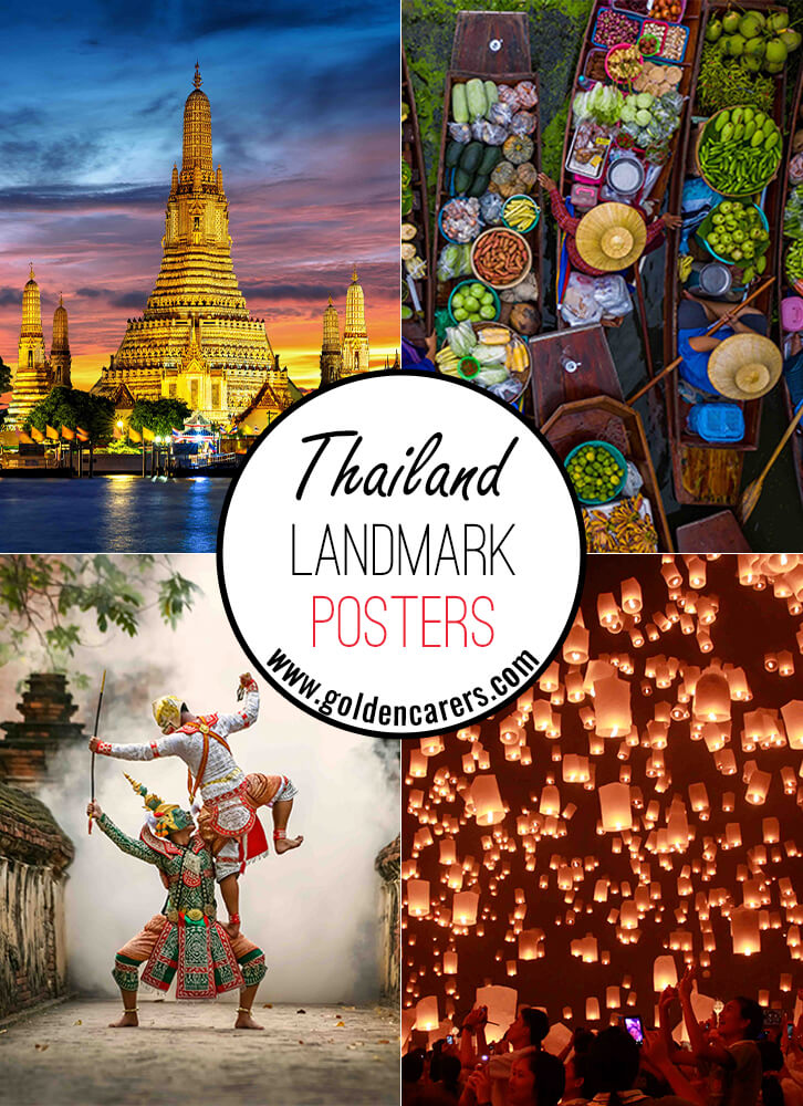 Posters of famous landmarks in Thailand!