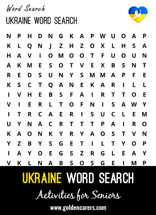 A Ukraine-themed word search to enjoy!