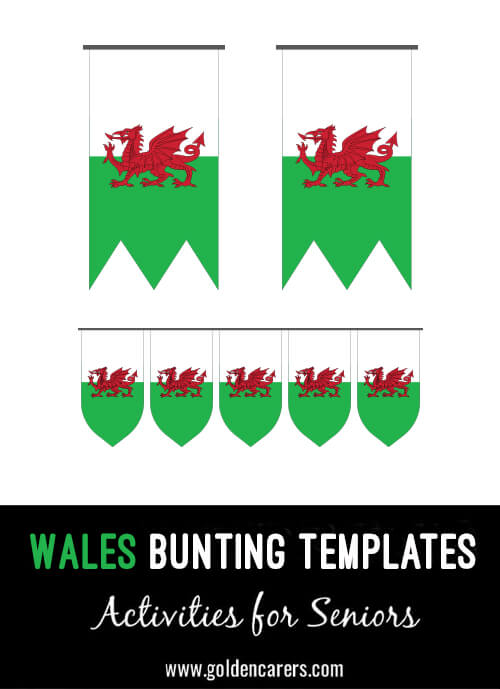 Wales Bunting templates for a Wales party!