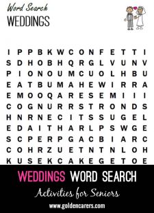 Weddings Word Search