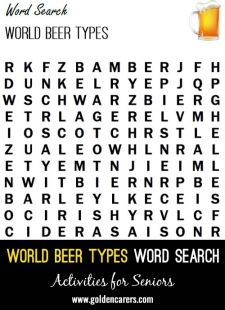 World Beer Types Word Search
