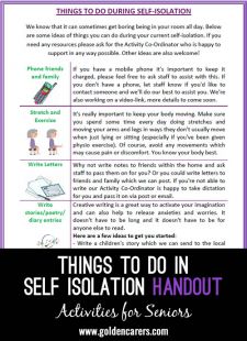 Handout: Things To Do in Self-Isolation