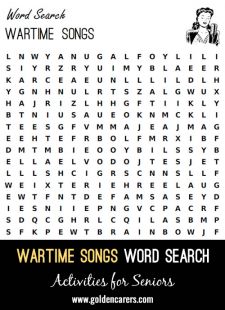 Wartime Songs Word Search