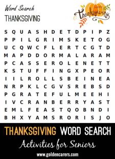 Thanksgiving Dinner Word Finder