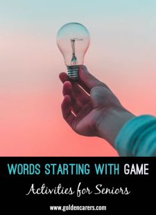 Words Starting With Game