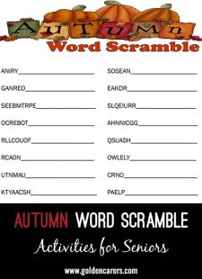 Autumn Word Scramble #2