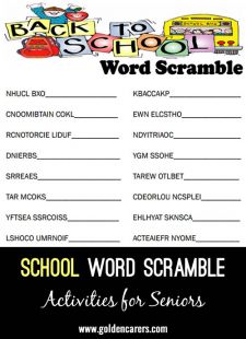 Back to School Word Scramble #2