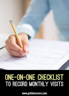 One-on-One Checklist to Record Monthly Visits