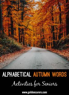 Alphabetical Autumn Words Game