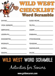 Wild West Word Scramble