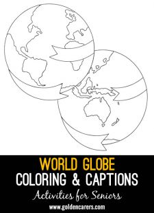World Globe Coloring & Captions