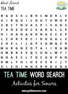 Tea Time Word Search