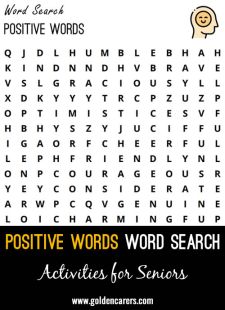Positive Words Word Search