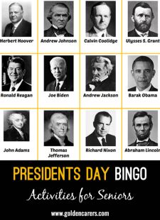 Presidents Day Bingo