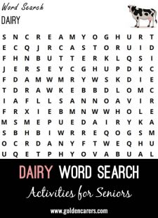 Dairy Word search