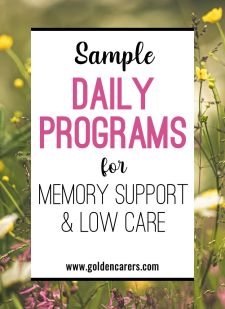 Daily Program Samples - Low Care & Memory Support