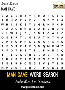 Man Cave Word Search