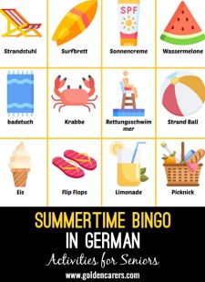 Sommer Bingo - German Language