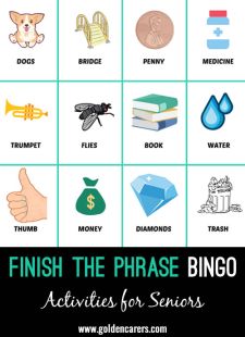 Finish the Phrase Bingo 