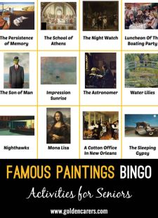 Famous Paintings Bingo