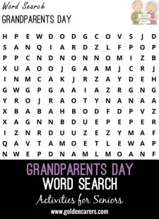 Grandparent's Day Word Search