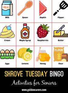 Shrove Tuesday Bingo