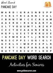 Pancake Day Word Search