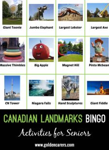Canadian Landmarks Bingo